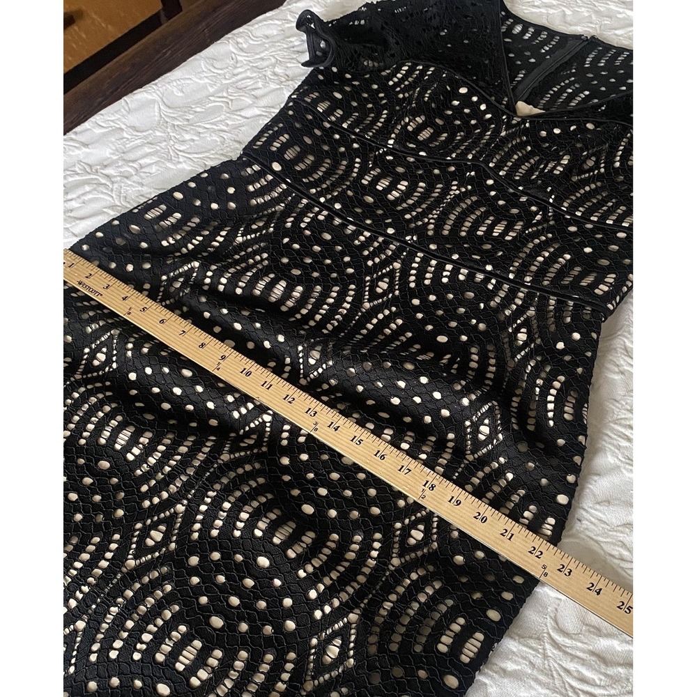nue by Shani 16 Black Lace Overlay Sheath dress Built In Shaping Nude Lining NWT - Picture 10 of 13